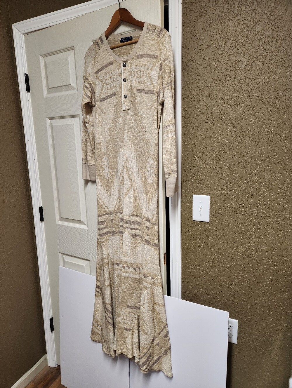 Polo by Ralph Lauren Light Beige Henley Maxi Dress - Never Worn